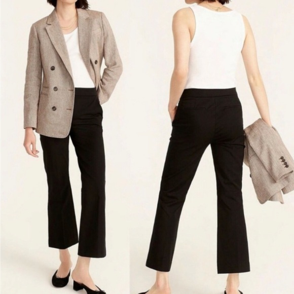 Pants - J. Crew black crop cuffed wool pant 6